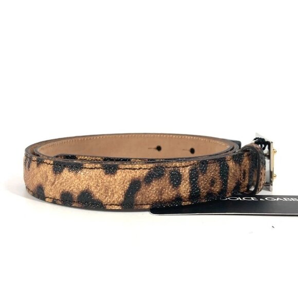 DOLCE&GABBANA Logo Leopard Leopard print Leopard belt PVC Brown/Black main image 5